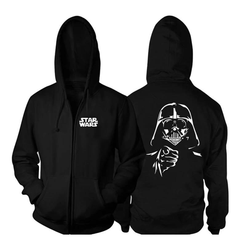 

High Quality Star war Zipper Hoodies, Sweatshirts for men Fleece Clothes Tops Black Free shipping