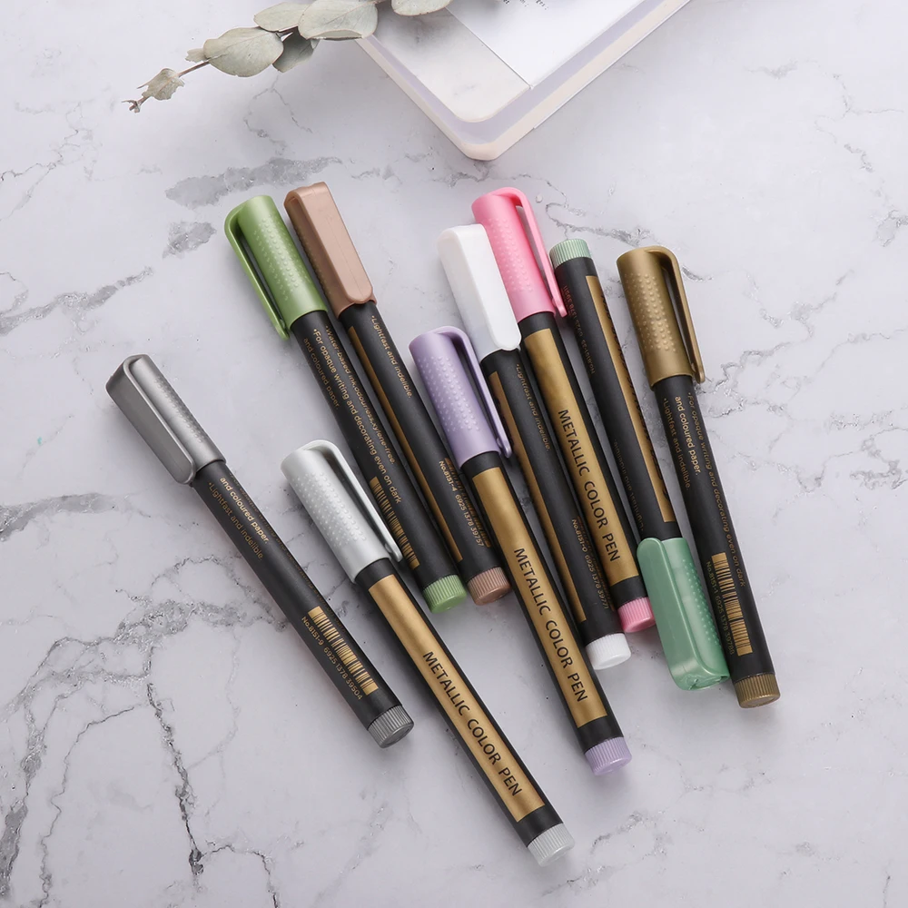 New Assorted Colored Metallic Permanent Paint Markers Pen Paint By Number Pen
