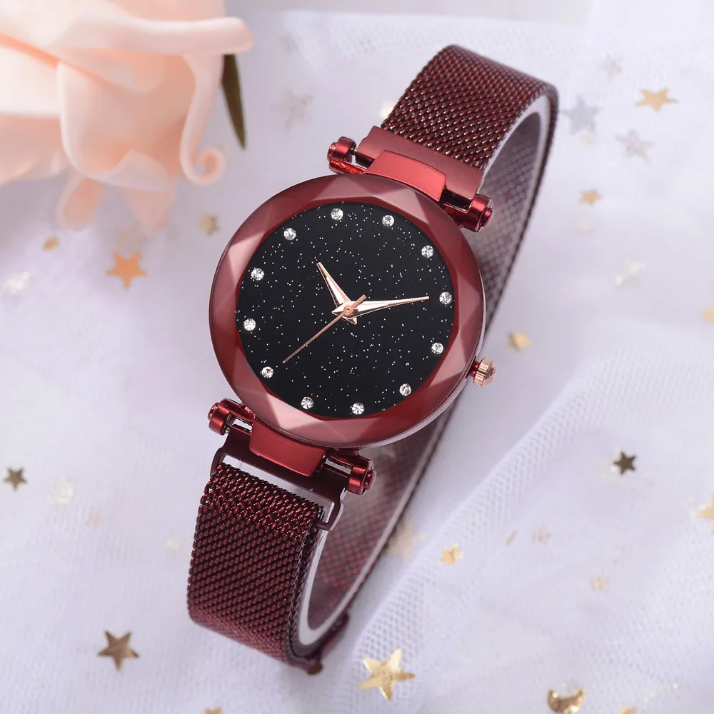 Fashion Women Star Sky Watches Best Sell Rhinestone convex dial Clock Luxury Women's Quartz Wrist Watches New Dropshipping Fashion Women Star Sky Watches Best Sell Rhinestone convex dial Clock Luxury Women's Quartz Wrist Watches New Dropshipping