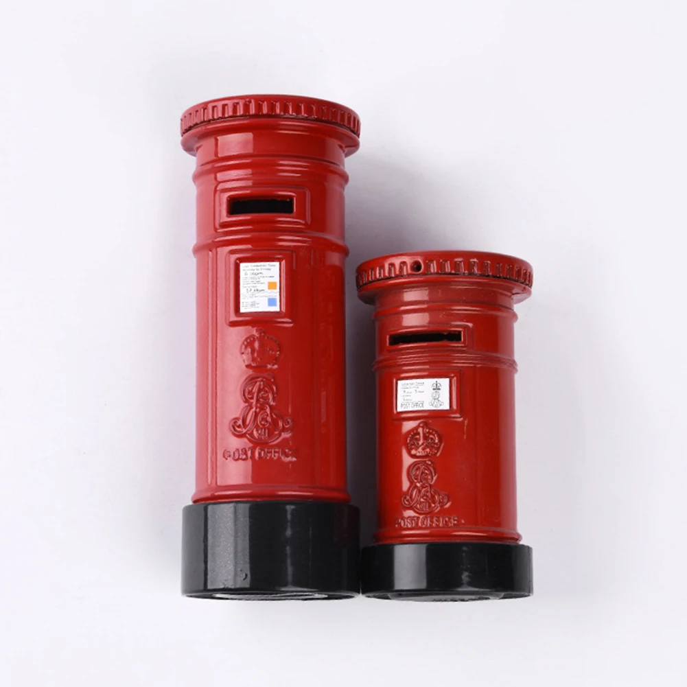 

Postbox Coin Bank Red L Size Alloy Saving Pot Box Kids Gift Home Decor Piggy Bank Mailbox Money Box