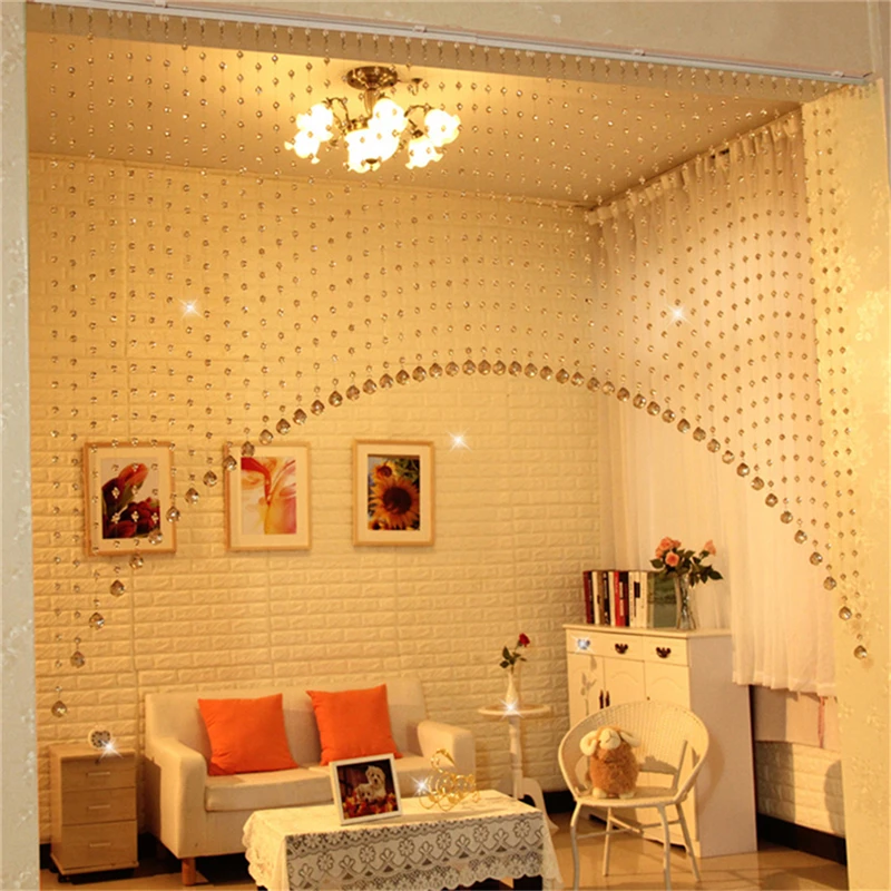 

Hot Sale! Arch Shape Decor A Set of Acrylic Crystal Beads Curtain Window Home Decoration
