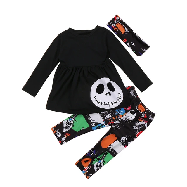 toddler kids baby girls autumn outfits clothes t shirt tops leggings pants 2017 halloween 3pcs