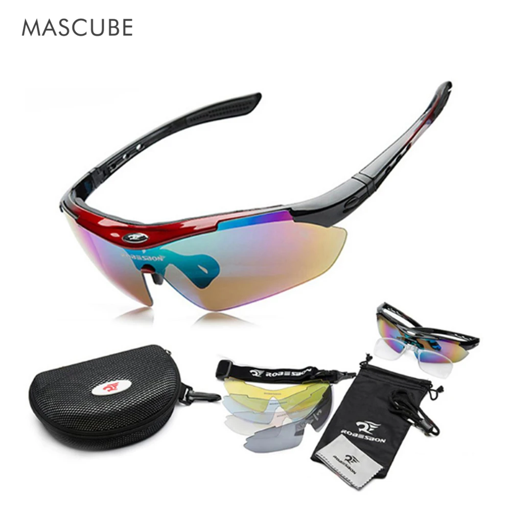 

5 Lenses original Box 2015 New Men Brand UV400 sun glasses Cycling Eyewear Sunglass Outdoor bicycle sunglasses