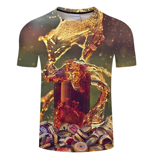 Новинка, 3D футболка, Мужская футболка в стиле хип-хоп с изображением консервированного пива, футболка с коротким рукавом и круглым вырезом, топы для мужчин и женщин, S-6XL - Цвет: TXKH3073