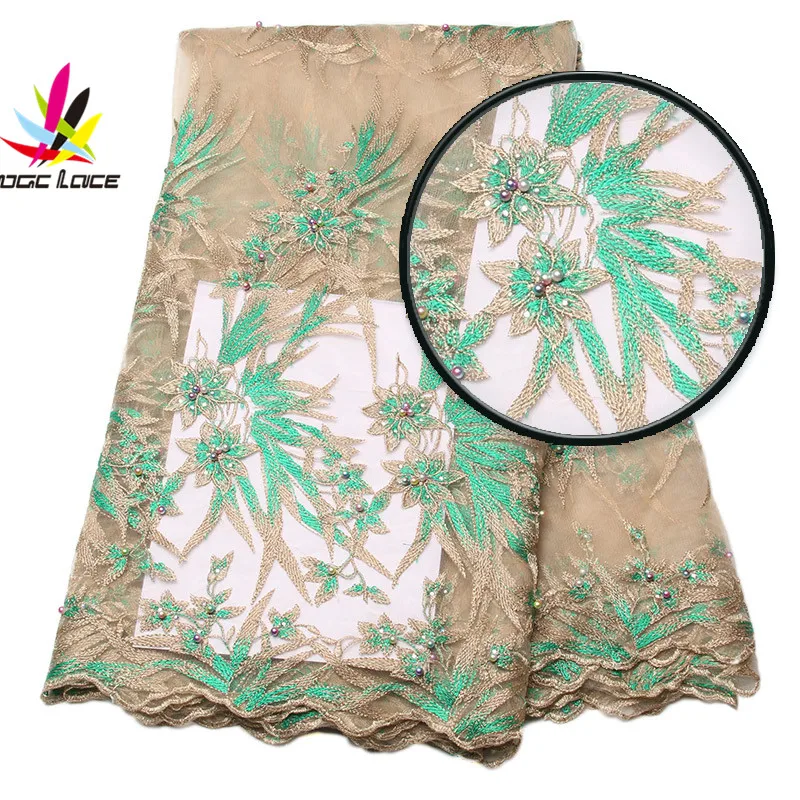 

Free shipping 2017 African guipure lace fabric high designer Nigerian lace flower embroidered African lace fabric AMY1163B-2