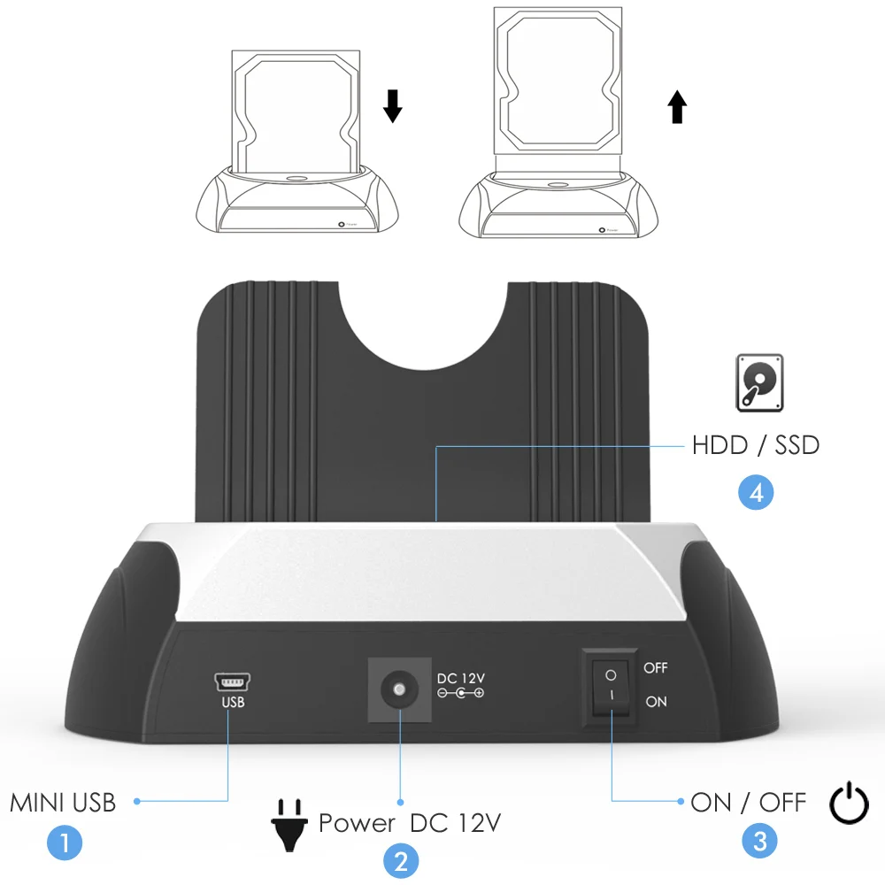 Wavlink все в 1 SATA HDD док-станция корпус с несколькими кард-ридером слот USB2.0 2,5/3,5 дюймов жесткий диск Док-станция