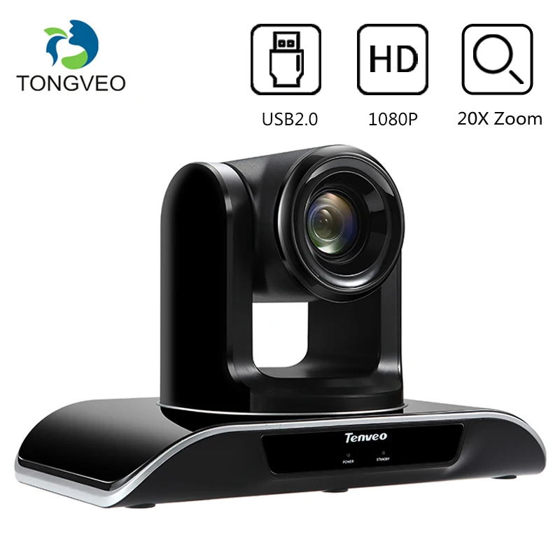 TONGVEO VHD202U USB2.0 1080P PTZ Camera 20x Zoom Camera Rotatable Screen Cam Laptop Webcam With H.264 for YouTube Skype Facebook