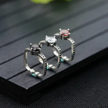 

S925 silver restoring ancient ways process female money inlay zircon began living circle fashion wholesale silver ring