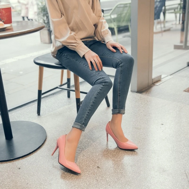Распродажа, большие размеры 30-48, новые модные пикантные женские туфли-лодочки абрикосового цвета с острым носком туфли-лодочки на платформе женские свадебные туфли на высоком каблуке 182B
