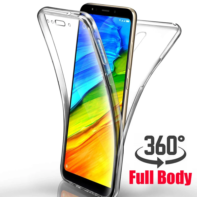 

360 Degree Case for Xiaomi Mi A1 5X Redmi 5 Plus 4A Note 5A Prime 4 4X Global version Note4 Soft Clear TPU Full Body Cover