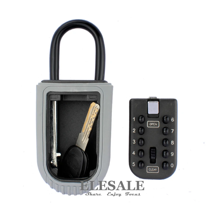 Key Safe Storage Organizer Box With Combination Lock 10-Digital Password Weatherproof For Home Outdoor Use