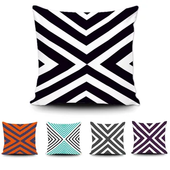 

Abstract Geometric Pattern Cushion Cover Soft Cotton Pillow Cover Cushion Case Morden Stripe Home Sofa Bed Decorative Pillows