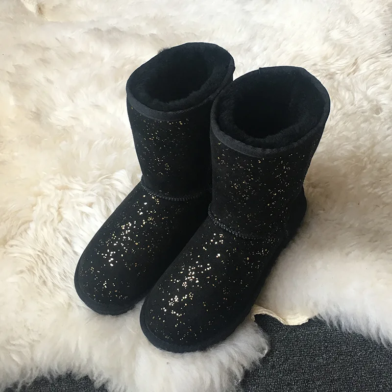 

Hot Sale Fashion 100% Natural Fur Women Snow Boots genuine sheepskin Winter Boots Warm women boots Free Shipping