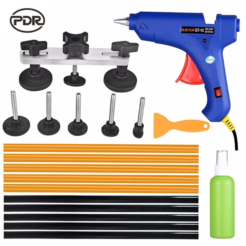 PDR Tool To Remove Dents Paintless Dent Repair Puller Kit Auto Tools Pulling Bridge Glue Sticks Glue Gun Adhesive Remover pdr tools paintless dent repair tools dent removal tool kits dent puller adhesive sticks glue gun puller tabs