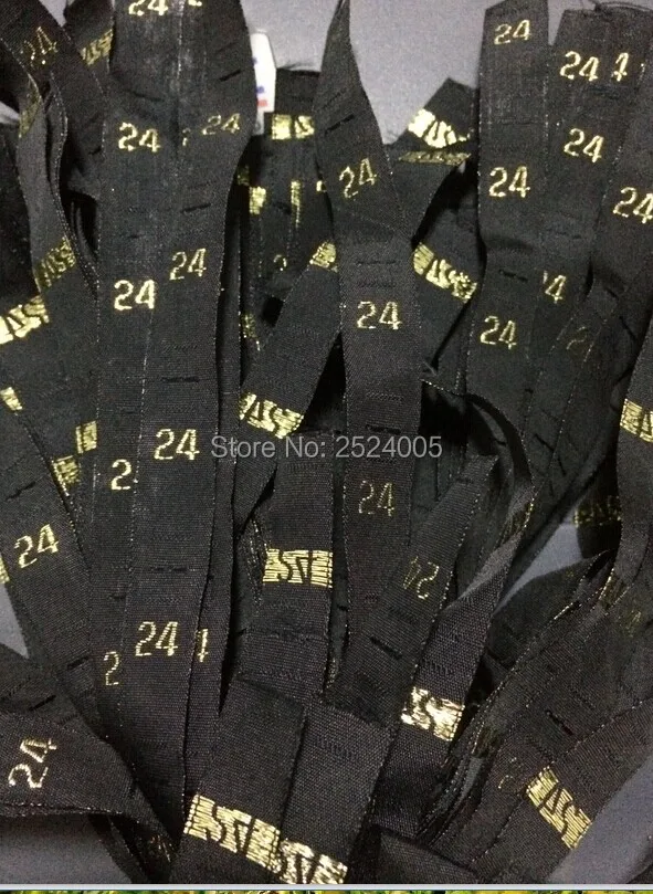 

Free shipping customized clothing size labels with golden text/garment embroidered number tags/kids size label 1000 pcs a lot