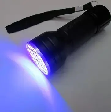 

UV Flashlight 395nm 21LED Test security Purple Hand Flashlight Ultraviolet flashlight UV glue curing