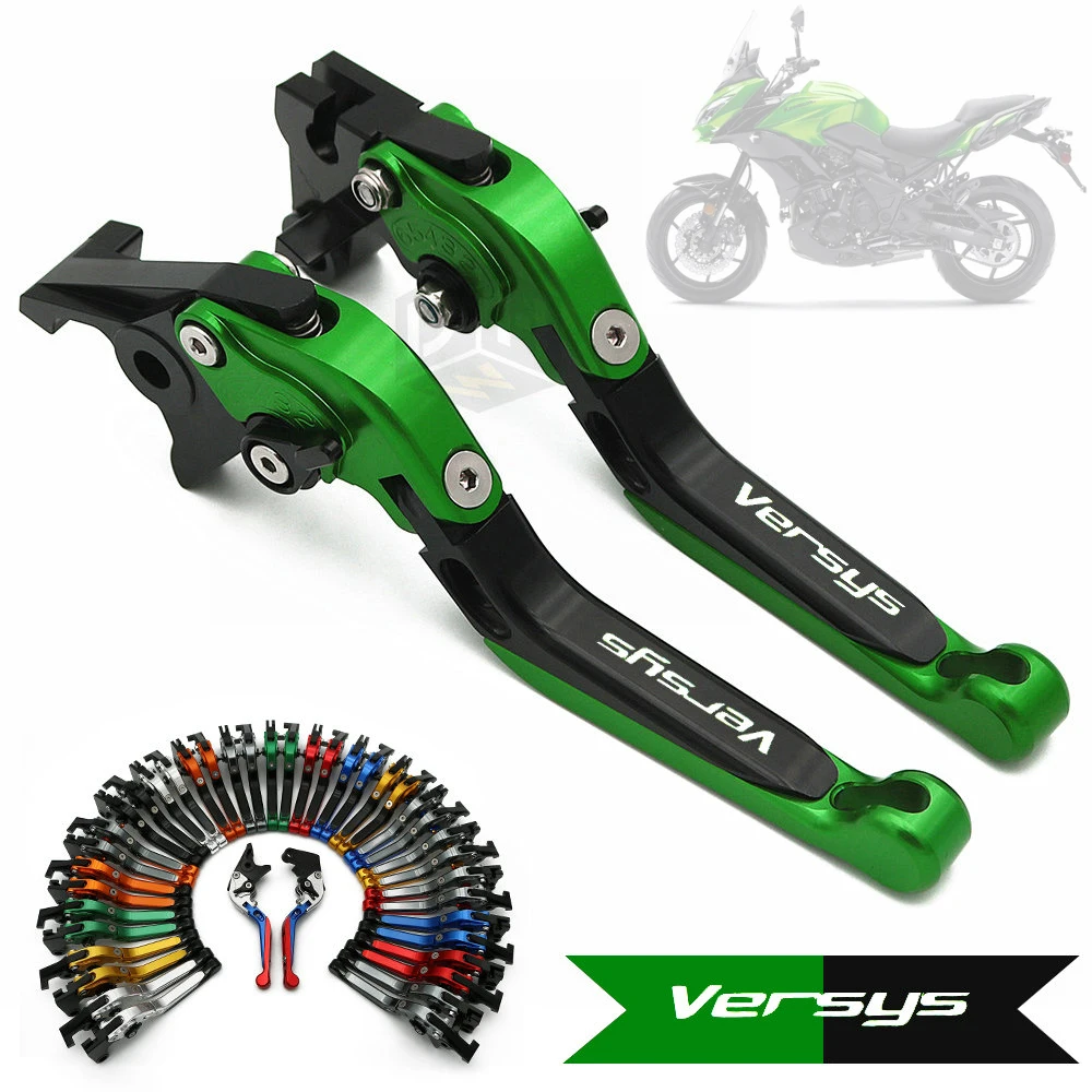 GREEN Motorcycle Folding Extendable adjustable Brake Clutch Levers For Kawasaki VERSYS 650 2015-2016 | Автомобили и мотоциклы