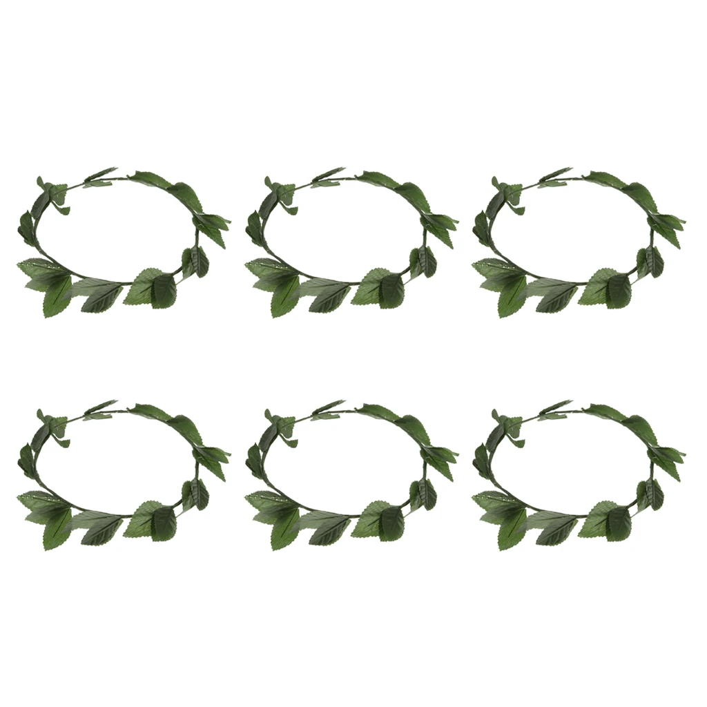 6pcs Lot Women Ladies Roman Greek Goddess Green Leaf Laurel Caesar Wreath Headpieces Wedding Hair Accessories