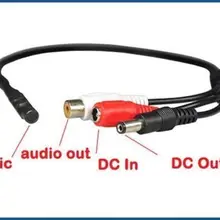 4 шт. мини микрофон аудио микрофонный кабель для видеонаблюдения Камера с Мощность кабель