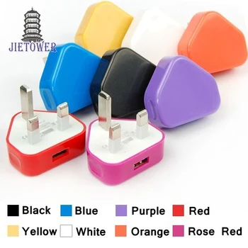 

100pcs/lot Colorful For iphone 7 6 UK Plug USB Charger AC Wall charger usb Power Adapter Charger for iPhone7 samsung Wholesale