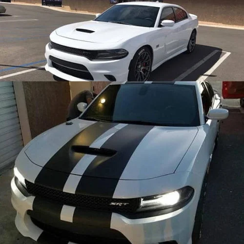 

For 1Pair Dodge Charger SRT Hood Roof TRUNK Fender Racing Stripes Car styling