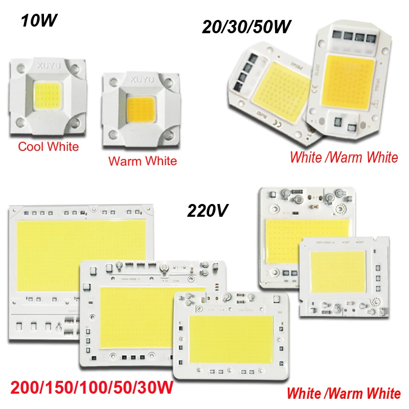 10 Вт 20 30 50 100 150 200 холодный белый Светодиодный светильник для DIY Smart IC COB чип лампы