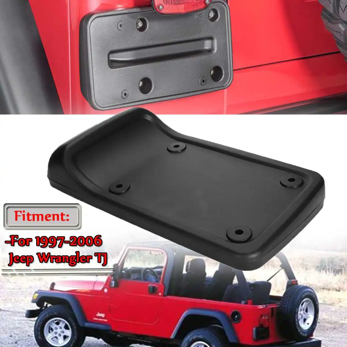 Высокое качество автомобильный Хвост заднего номерного знака Рамка крепление рукоятки кронштейн для Jeep для Wrangler TJ 1997-2006 черный ABS пластик