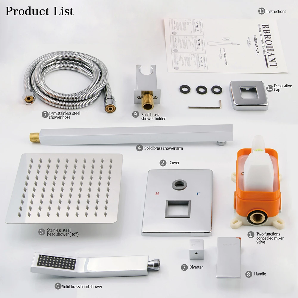 Vagsure Bathroom Shower Faucet Set Bathtub Faucets Mixer Tap Bath Shower System Taps Waterfall Shower Head Mixer Torneira Tap