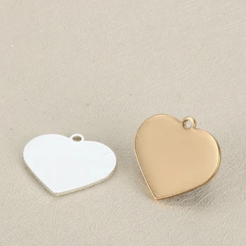 

20pcs 20*19mm stainless steel Silver color gold color heart blank stamp charms for necklace Pendant for DIY Jewelry making