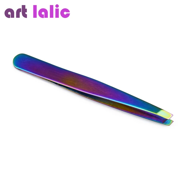 Best Offers 1PC Angled Slanted Eyebrow Tweezers Stainless Steel Face Hair Removal Eye Brow Trimmer Eyelash Clip Cosmetic Beauty Makeup Tool
