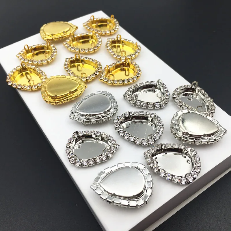

7x10,10x14,13x18,18x25,20x30mm Teardrop crystal glass rhinestone Handmade White K/Golden claw setting Drop Fancy Stones