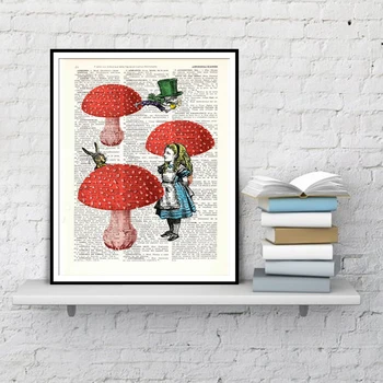

Alice In Wonderland Alice Finding Friends Alice In Wonderland Collage Print On Vintage Dictionary Book Art Posters And Prints