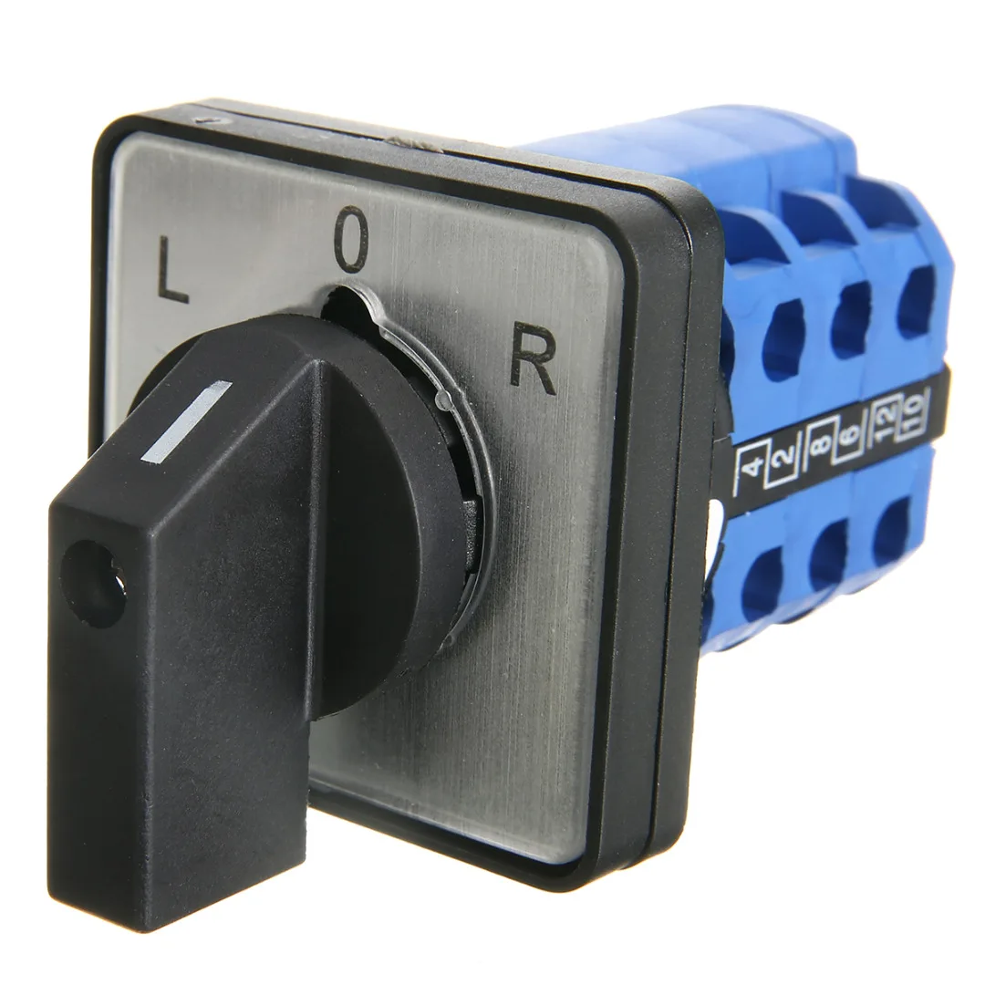 1pc Rotary Cam Changeover Switch L-0-R 20A/32A Electric 3 Position Cam Switch Control Panel Mounting