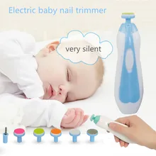 Электрический детский триммер для ногтей 7 шт. ультра-тихий с светодиодный подсветкой Уход за ногтями предметы для новорожденных инструмент для безопасности ногтей продукты для ногтей