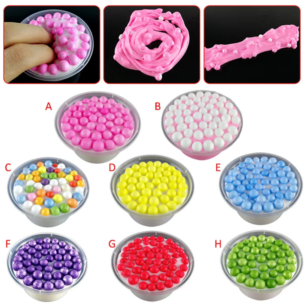 DIY Pearl Crystal Plasticine Toy Slime Clay Fluffy Pearl Slime Scented