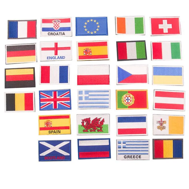 

Country Nation Flag Patch Embroidered Patches For Clothing Iron On For Close Shoes Bags Badges Embroidery