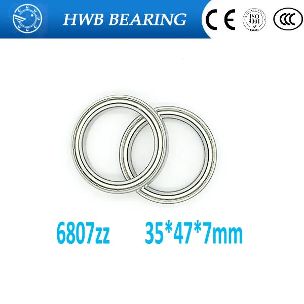 High quality 10pcs 6807 ZZ 35x47x7mm Metric Thin Section Bearings