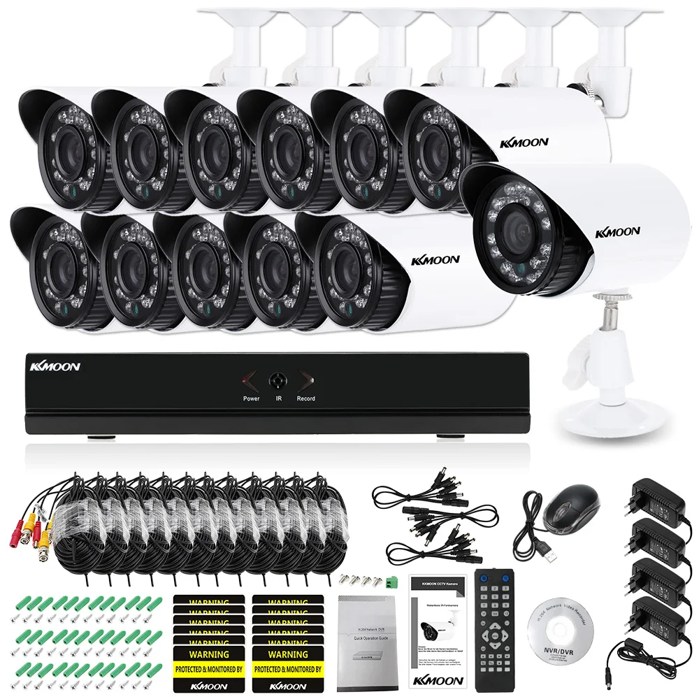 

KKmoon 16CH CCTV System Kit 960H D1 DVR 700TVL 12pcs Outdoor Cameras with IR CUT Home Surveillance System 16 Channel DVR Kit