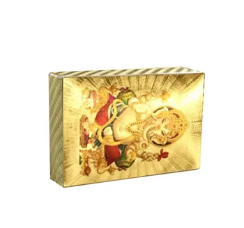 

Christmas Souvenir Gifts Indian Elephant Trunk Colorful 24k Gold Playing Cards Personalized Gift