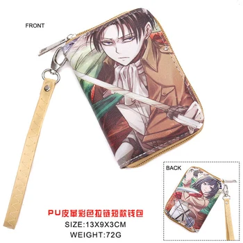 

Colorful Anime Attack On Titan PU Short Wallet Card Holder Purse with Zipper