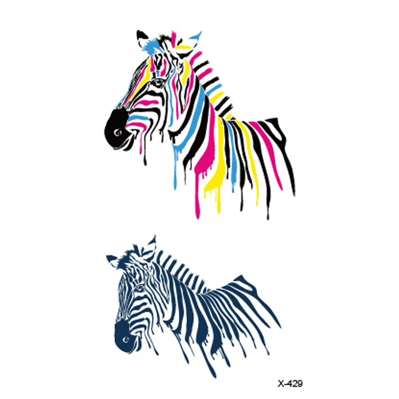 

2017 NEW Hot Design Zebra Temporary Tattoo for Adult Waterproof Tatoo Sticker Body Art A-129 Fake Tattoo Man Woman