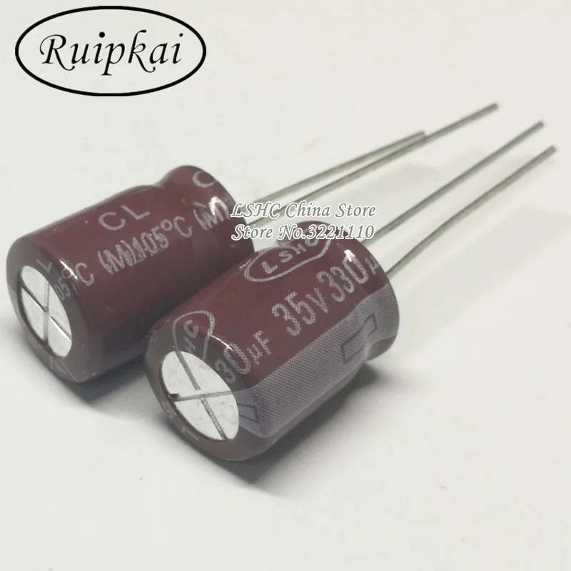 50pcs 330UF 35V 10x12mm Aluminum Electrolytic Capacitor 35V 330UF 10*12mm CL series 105
