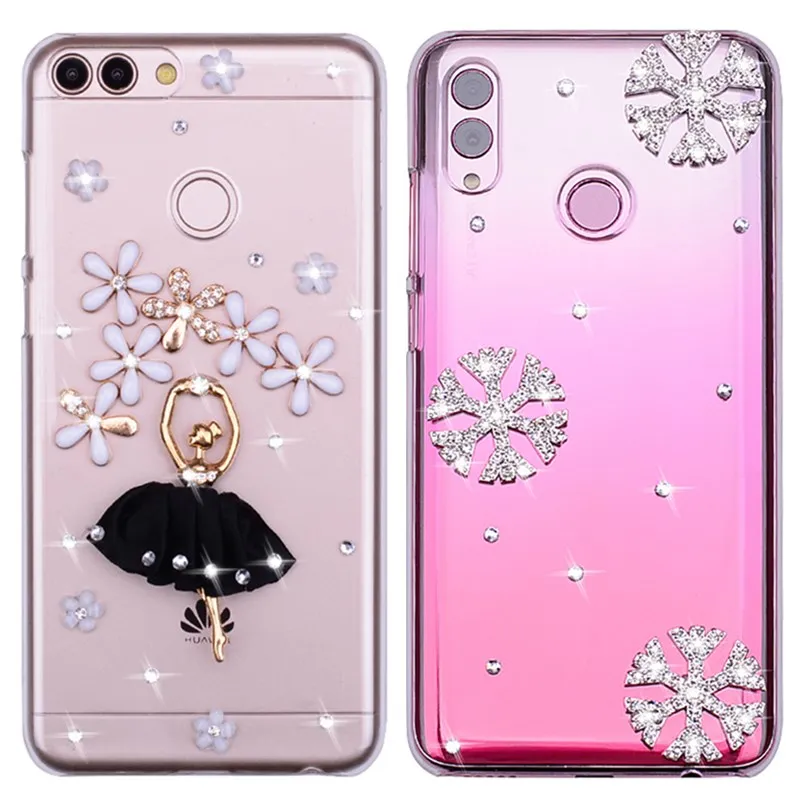 

Bling Rhinestone Case For Huawei P20 Pro P10 P Smart Plus Nova 3 3i 3E Mate 10 9 Honor 10 9 7X 8X 8C V10 Luxury Diamond Case