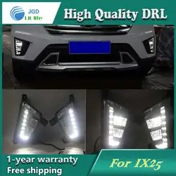 Бесплатная доставка! 12 В 6000 К СИД DRL дневные Бег свет чехол для Hyundai ix25 противотуманная фара рамка туман автомобиля укладки