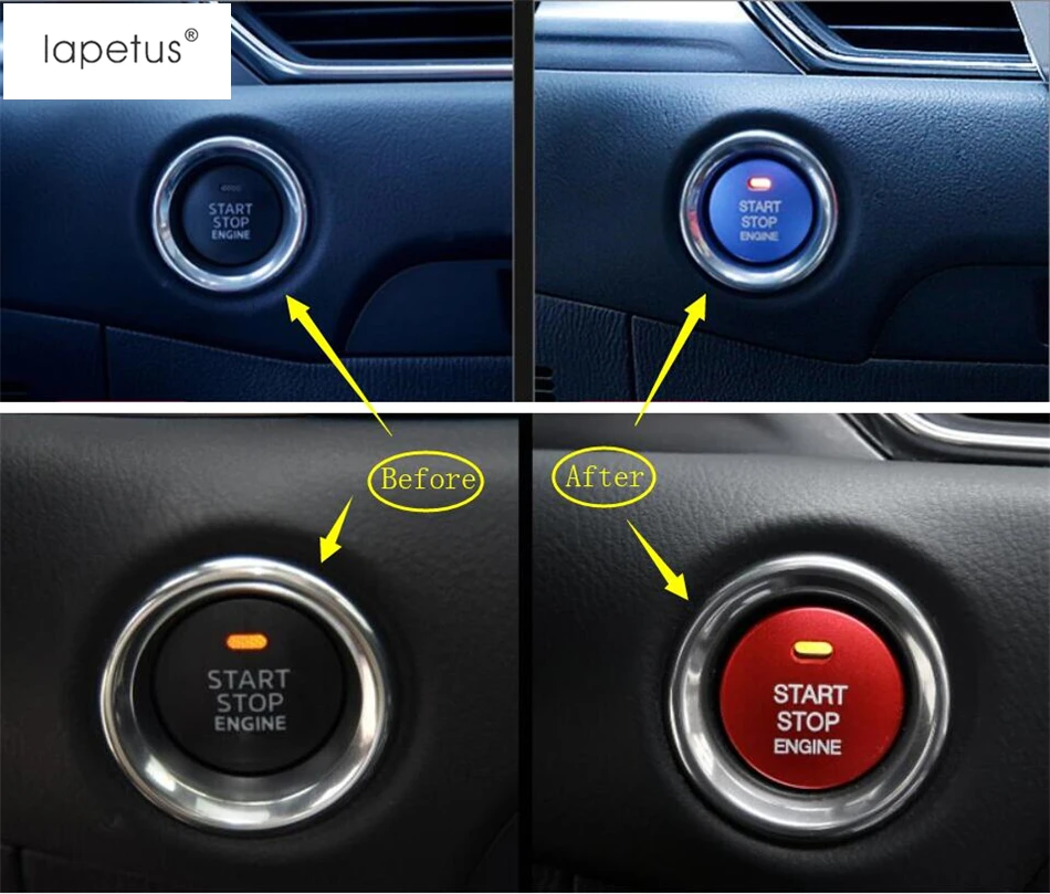 Aluminum Keyless Engine Push Start Button Engine Push Start Button Decoration Trim Ford Mustang 2015 2106 2017