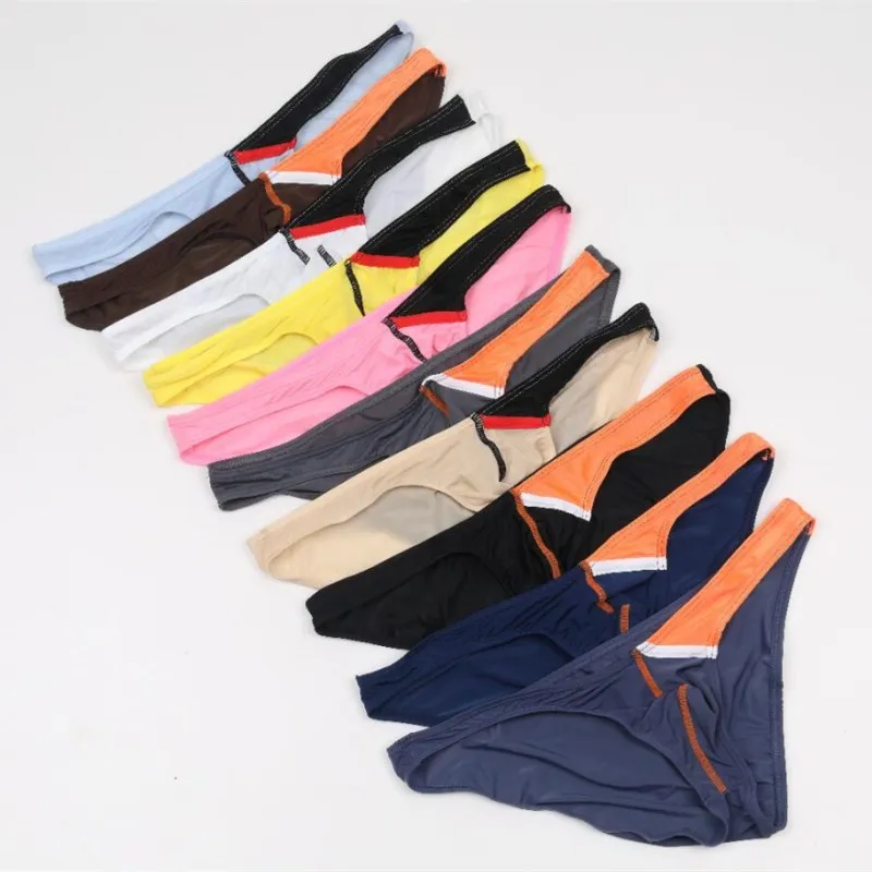 Сексуальное нижнее белье короткие мужские трусы Cueca U Pouch Гей Нижнее 10 шт./лот