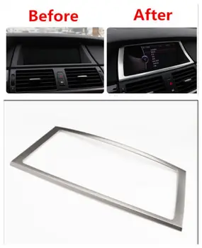

For BMW X5 E70 2008 2009 2010 20111 2012 2013 Stainless Inner Dashboard Navigation GPS Decoration Cover Trim 1pc