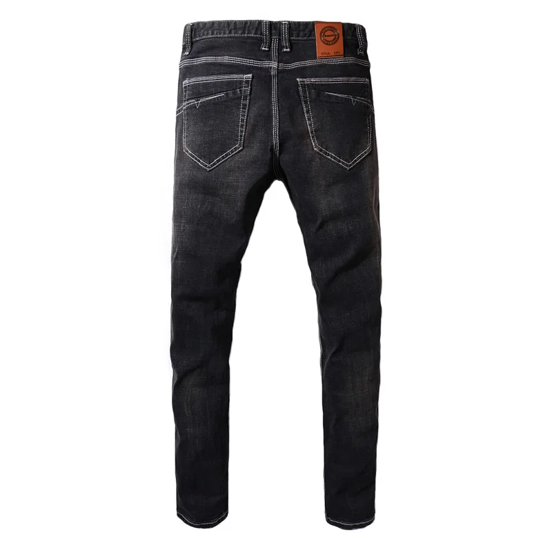 Fashion Classical Men Jeans Elastic Denim Pencil Pants Simple Black Skinny Jeans Men Big Size Streeetwear Hip Hop Jeans homme