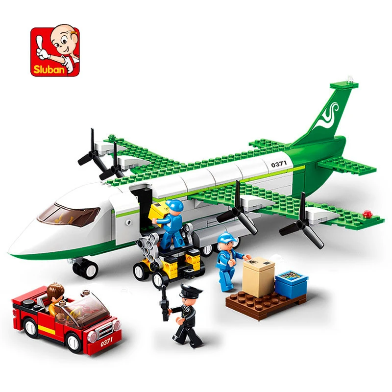 

SLUBAN 0371 City Aviation Air Airplane Plane Building Blocks Brick Set Compatible LegoIN Technic Playmobil Toys For Children