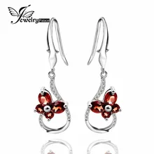 100% Granate Natural Pendientes de Gota de la Piedra Preciosa de La Joyería Real Puro Auténtico 925 Plata Esterlina Sólida 2016 Nuevo Regalo Para Las Mujeres